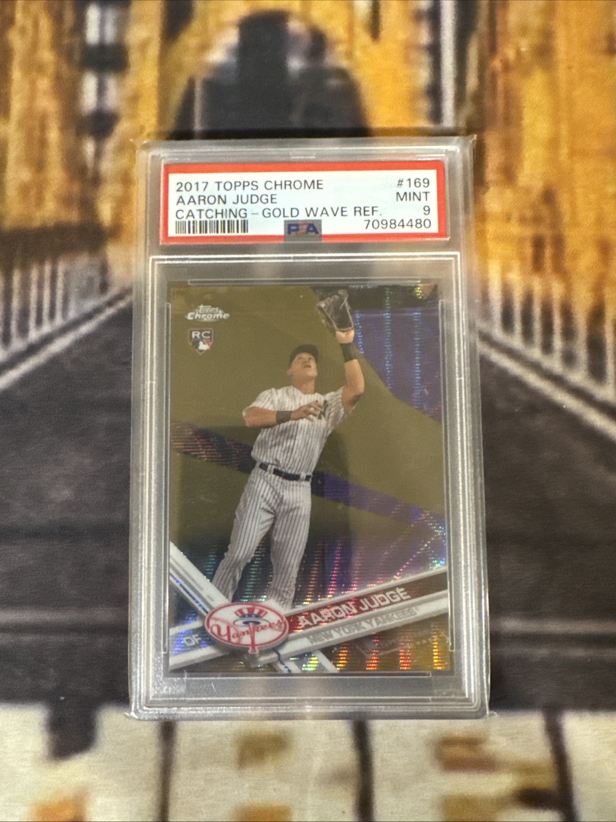 2017 Topps Chrome Gold Wave Refractor Aaron Judge Rookie /50 #169 PSA 9 MINT