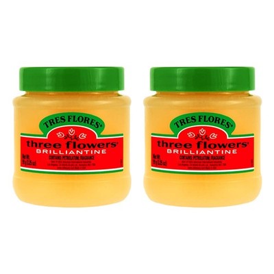 Three Flowers Solid Brilliantine Pomade, Men 3.25 Ounce (Pack of 2), Yellow 