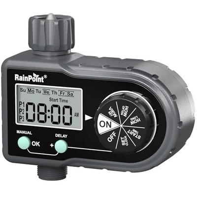 RAINPOINT Sprinkler Timer Hose Timer with 3 Individual Programs Water Timer