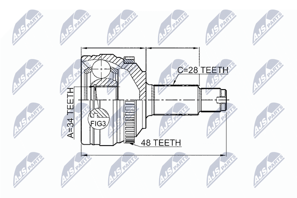 NTY Gelenksatz, Antriebswelle NPZ-DW-028 FüR Ssangyong-image