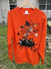 Vtg Halloween Sweatshirt Adult XL Fleece Spooky 1996 Crewneck Made In USA 90s