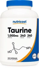 Nutricost Taurine 1000mg Capsules Supplement, 240 Capsules, Non-GMO, Gluten Free