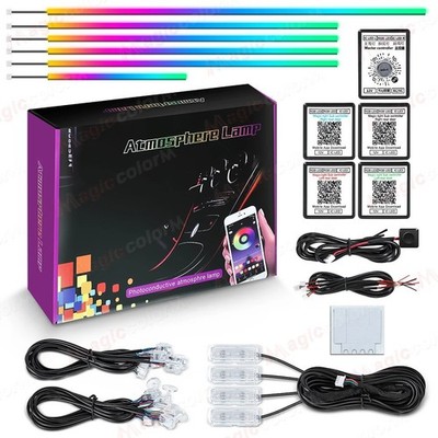18 in 1 Voll RGB LED Symphony Auto Innenraum Acryl Ambient Streifen Faser Licht APP