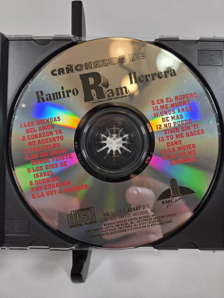 Ram Herrera - Cañonazos de Ramiro Herrera • 1993 CD Compilation • Cubia, Tejano Foto 4 de 4