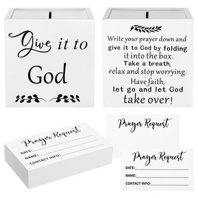 Wood Prayer Box with 100 Prayer Request Card to Writes on Bulk 6.3'' Give It to 