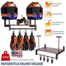 Motorcycle Helmet Rack Holder 1/2pcs Hook Jacket Bag Display Rack Wall Mount