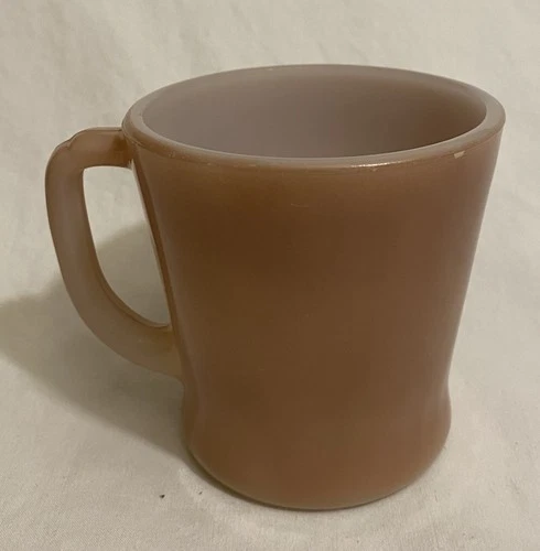 Fire King Anchor Hocking Light Brown/Tan Milk Glass Coffee Cup D Handle VINTAGE