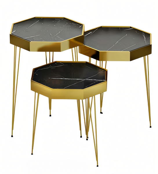 Klassischer Schwarzer Holz-Beistelltisch Modern Stilvoll-image