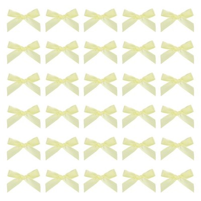 200 Mini Silk Bows 1.8 Inch for Light Yellow Ribbons