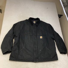 Carhartt Mens Work Coat Chore Jacket Quilted Lined Black 4XL C003 BLK