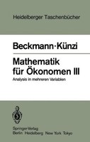 Mathematik FüR ÖKonomen Iii H. P. KüNzi
