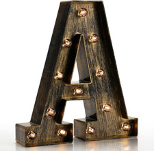 Vintage Light up Marquee Letters with Lights   Illuminated Industrial Style Ligh