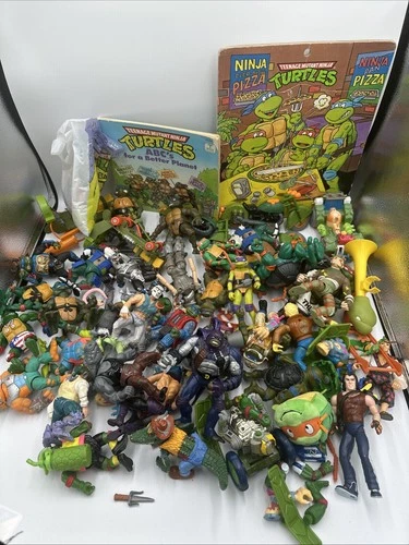 Teenage Mutant Ninja Turtles Lot Of 11 Figures & Accessories Playmates TMNT Vtg