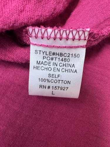 La Miel Crop Top Blouse Short Sleeve Pink Cotton Scoop Neck Tie Women’s Size L - Picture 6 of 7