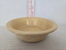 Vintage TST Oven Serveware USA Floral Embossed Yellow 5.5" Round Bowl FREE SHIP