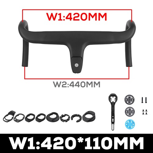 Carbon Integrated Handlebar for Road Bike Black Matte 28.6mm with Spacers Parts - Picture 38 of 43