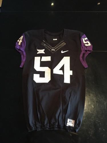 Game Worn Used Nike TCU Horned Frogs Football Jersey #54 Size 44 - Picture 1 of 4