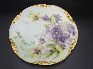 ANTIQUE LIMOGES JEAN POUYAT 8 1/4" HAND-PAINTED CABINET PLATE SIGNED E. EHRLICH
