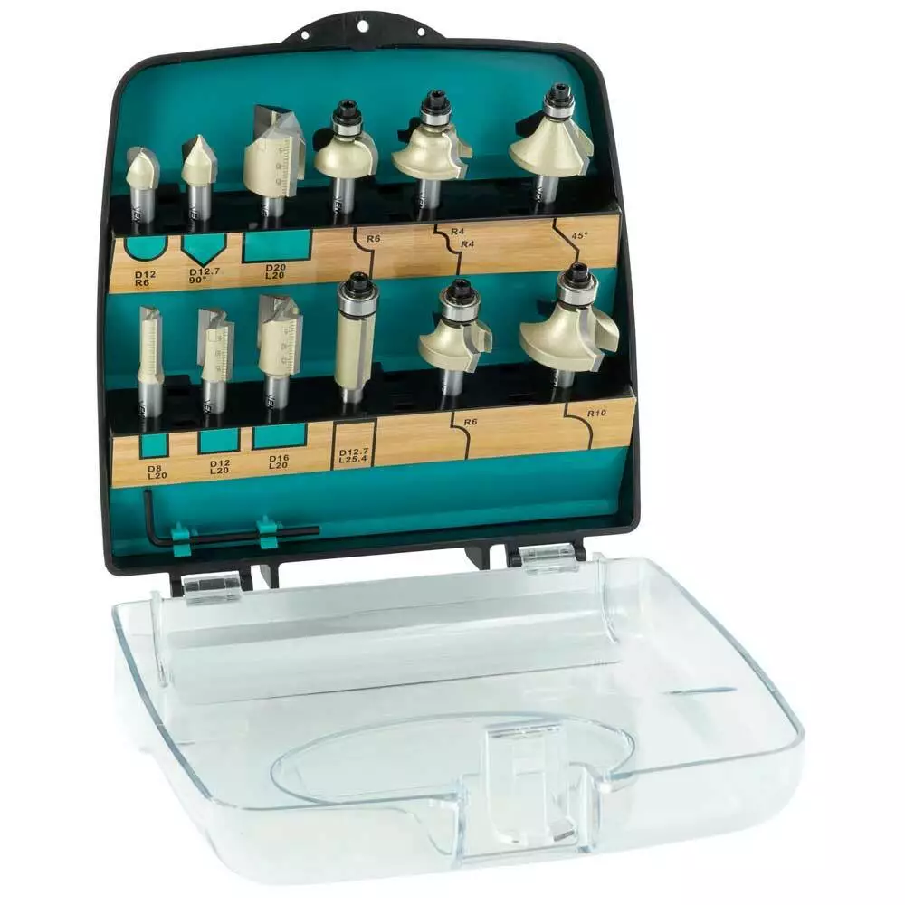 ENT 09012PLUS 12-teilig HW Fäser-Set Kassette Schaft Ø 8 mm Ø 