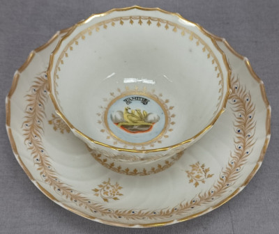 18th Century Flight Worcester L'amitie Birds & Floral Tea Bowl & Saucer
