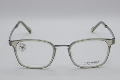 TITANFLEX 820709 32/GUN SQUARE EYEGLASS FRAMES GRAY 52-21-145 NEW