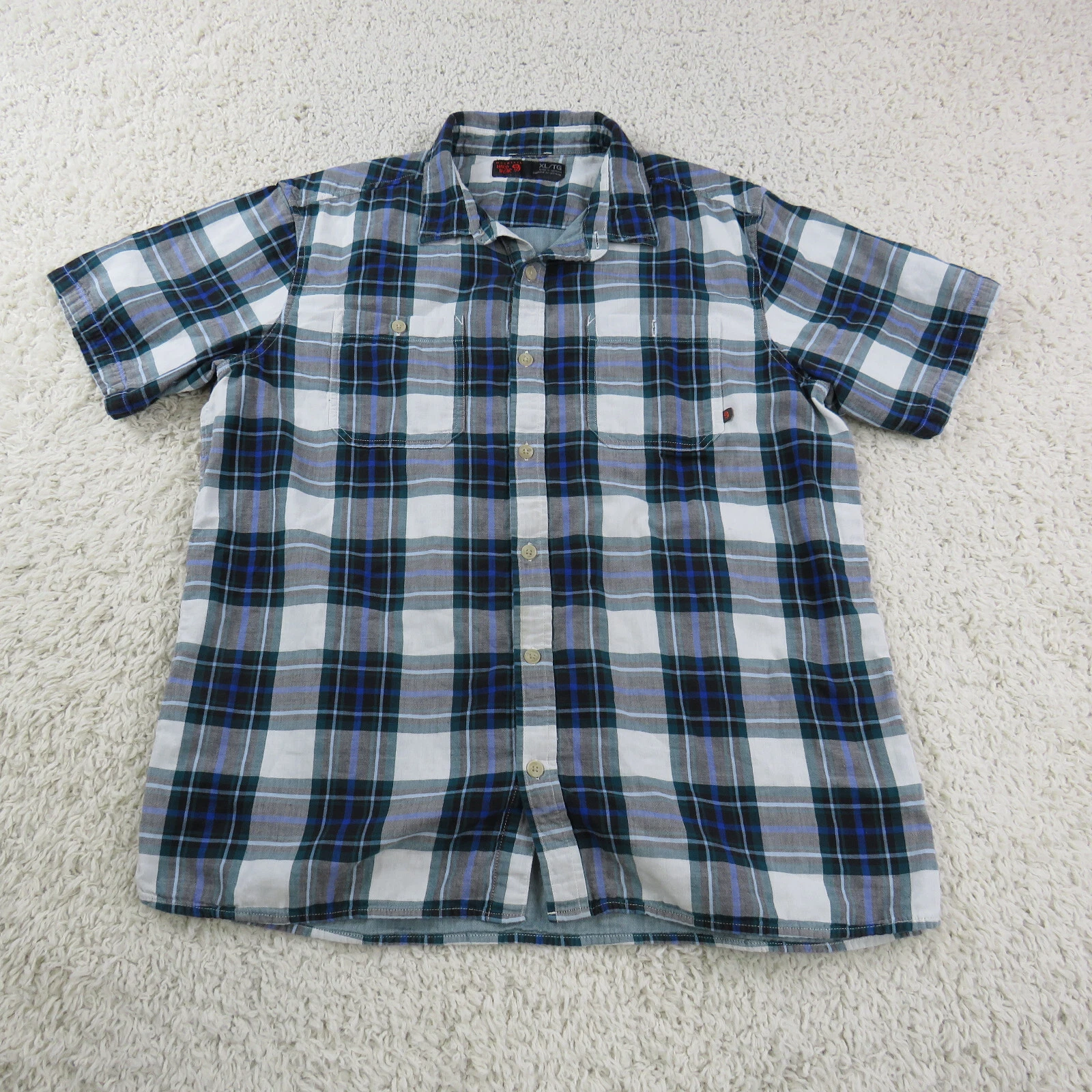Mountain Hard Wear Shirt Mens XLarge Blue Outdoor Hiking Hike Climbing Button Up