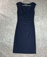 Lauren Ralph Lauren LRL Dress Womens Small Blue Midi Capsule Minimal Classic