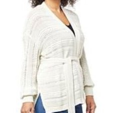 Wynnelayers Cotton Mixed Stitch Wrap Cardigan Cloud