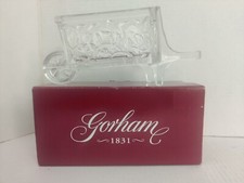 Vintage Gorham Fine Crystal Wheel Barrow Bowl Garden Serenade 6033419 Germany