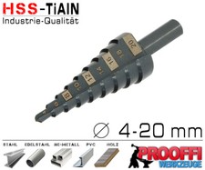 HSS TiALN Stufenbohrer Konus Kegel Schäl Bohrer Metall Fräser Ø 4 - 20mm C9261