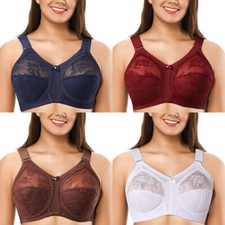 Women's Plus Size Bra Minimizer Ultra thin Lace Bralette Full Coverage Firm Hold
