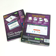 2 Packs Avery 5384 Clip Style Name Badges Inserts Soft Plastic 3 x 4 40/pk