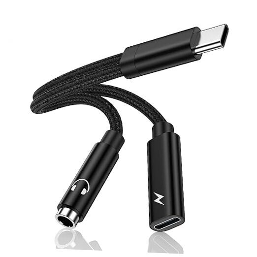 Samsung Galaxy S23 Headphone Adapter, 2 in 1 USB C to 3.5mm Aux Audio Jack