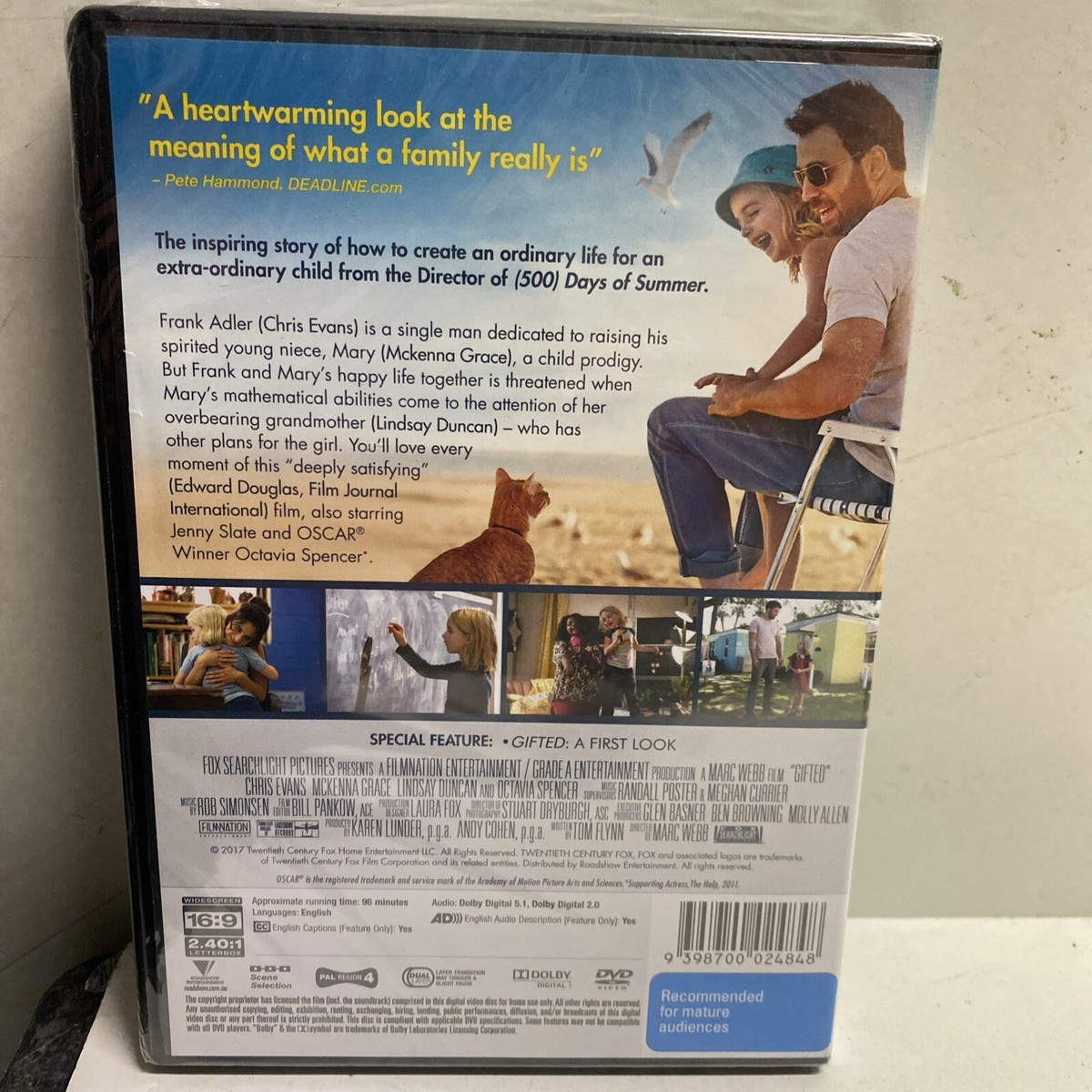 Gifted (DVD, 2017) New Sealed Region Australia