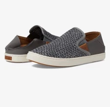 NEW OluKai Pehuea Pai Shoes Charcoal/mo’o Slip On Sneakers Women’s Size 6 New
