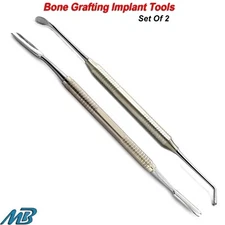 Dental Bone Graft Scoop Packer Palti  Spoon Plugger Implant Instruments Set Of 2