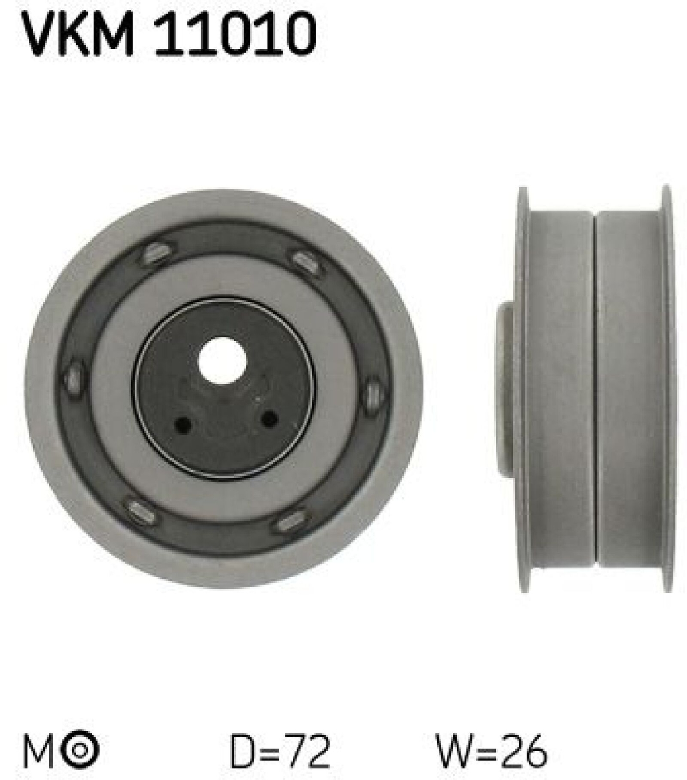 SKF VKM 11124 Zahnriemenspannrolle - 60mm 19mm Für VW Golf Polo
