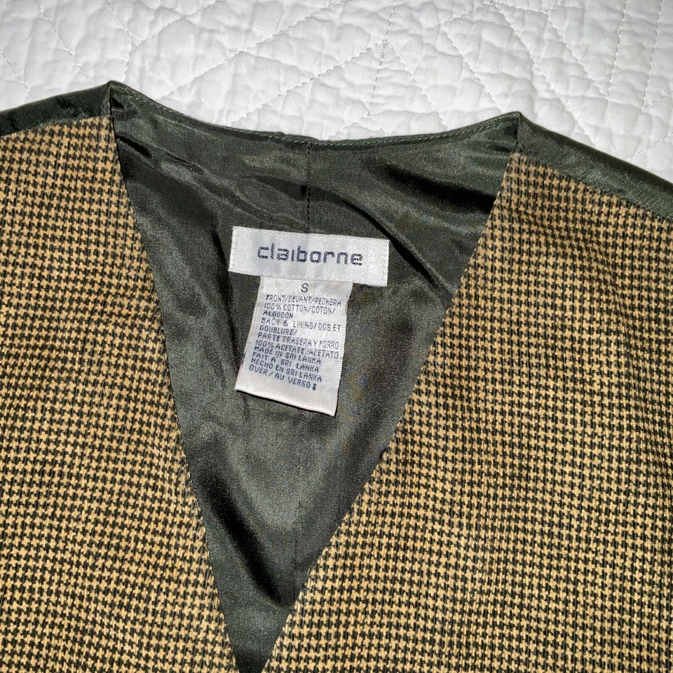 Chaleco Hombre Talla S Pequeño Disfraz Victoriano Eduardiano Terciopelo Tostado Oliva Cuadros Foto 2 de 4