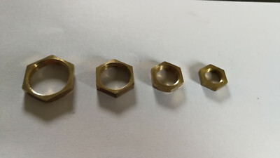 Nut in 3/8 inch DIN 2999 in brass for pipe thread MSM-3/8