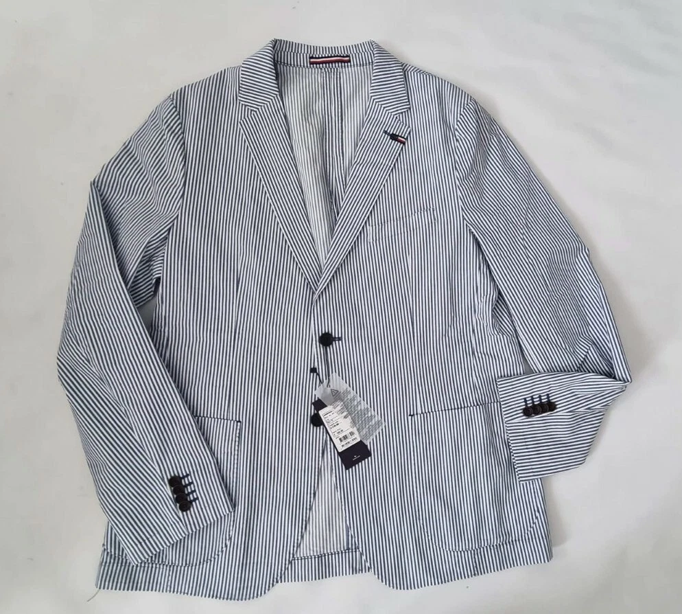 Tommy Hilfiger Tessuti di Sondrio Blazer Blue/white Size Label 52/UK 42 New £269