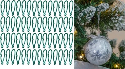 UKDEALS DIRECT Christmas Tree Ornament Bauble Green Hooks Hanging Wires Hangers Clip Decor 100p