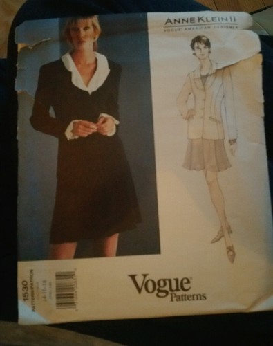 1530 VOGUE SEWING PATTERN ANNIE KLEIN II MISSES JACKET SKIRT SIZE 14 16 18