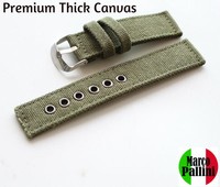 20 22mm Marco Pallini Military Green Thick Canvas Strap Silver Buckle - Us 20 22mm Marco Pallini Military Green Thick Canvas Strap Silver Buckle - Us