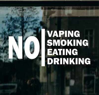 JJD-STICKERS 3x No Vaping Smoking Eating Drinking Taxi Sticker Vinyl Warning Window Vehicle