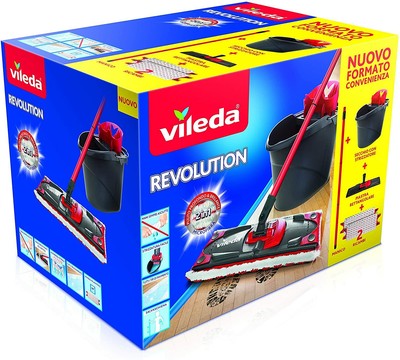 VILEDA mocio REVOLUTION lava pavimenti secchio strizzatore pulizia casa  lavapavi | eBay