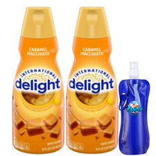 Int'l Delight Caramel Macchiato Liquid Coffee Creamer 32 oz 2 Pack with Bottle