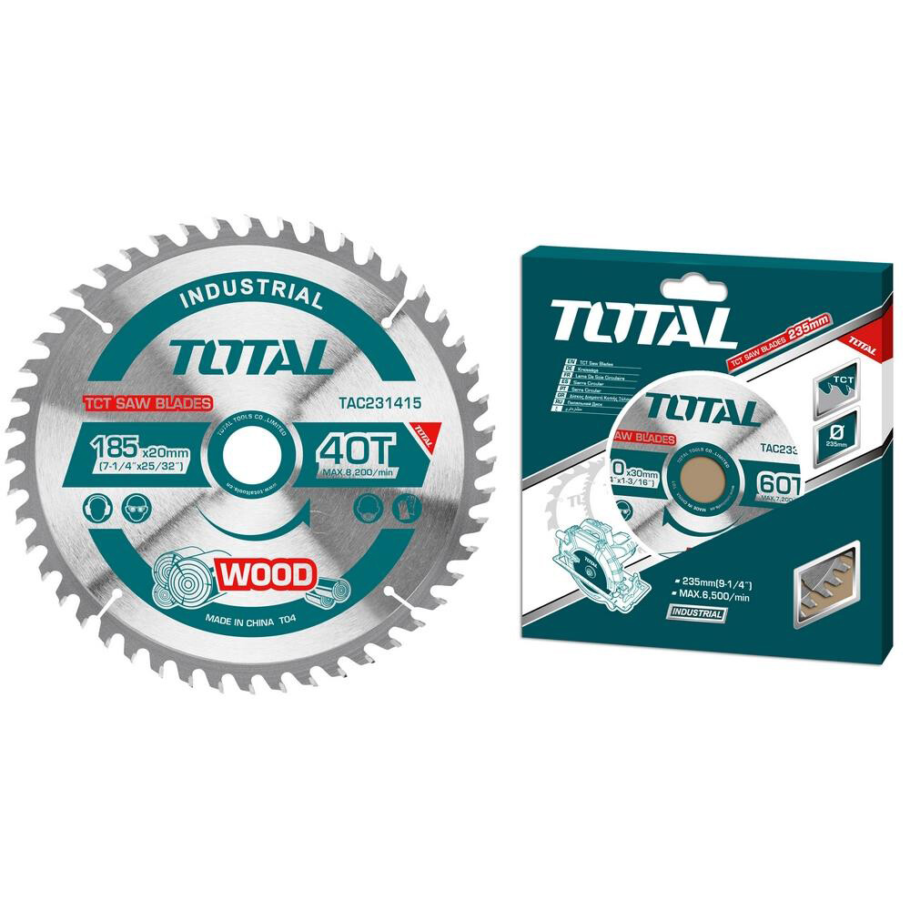 DISCO TAGLIO LEGNO LAMA SEGA CIRCOLARE TRONCATRICE 40T 185mm TOTAL