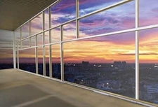 15x10ft Skyscraper Window Backdrop Office Building French Glass City Sunset