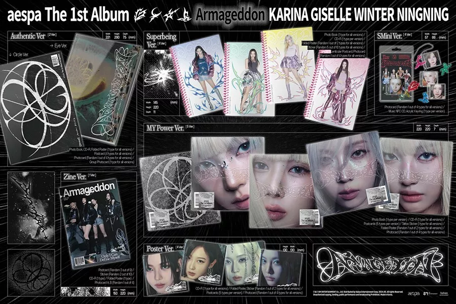 AESPA ARMAGEDDON The 1st Album ZINE Ver/CD+Post Card+2 Card+ AESPA ARMAGEDDON The 1st Album ZINE Ver/CD+Post Card+2 Card+