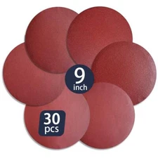 30 PCS 9-Inch Assorted PSA Aluminum Oxide Sanding DiscNO-Hole Self Stick